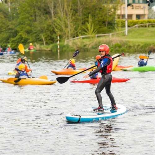 Tees Barrage Paddleboarding Standing Up On Paddleboard Tees Barrage Paddleboarding Standing Up On Paddleboard